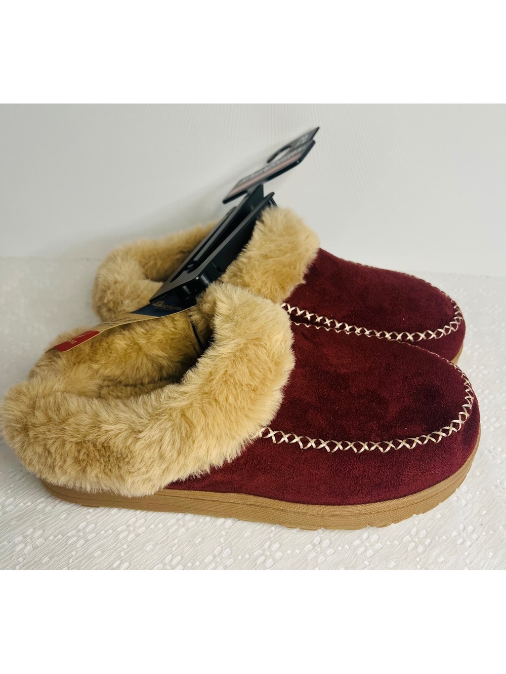 Dearfoams Cozy Comfort Slipper Clog berry gel memory foam women’s M 7-8 new